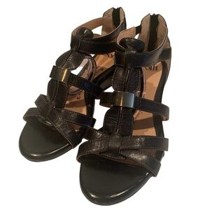 Sofft Sandals Strappy Slip-ons Gladiator Wedges Zip Comfy Event Black S 8.5 - 9